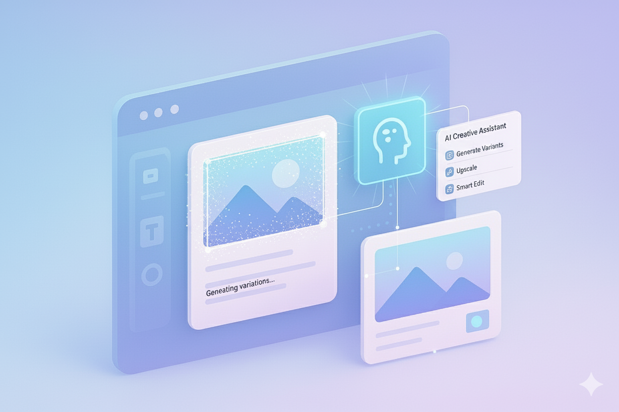 AI generating marketing content on a screen