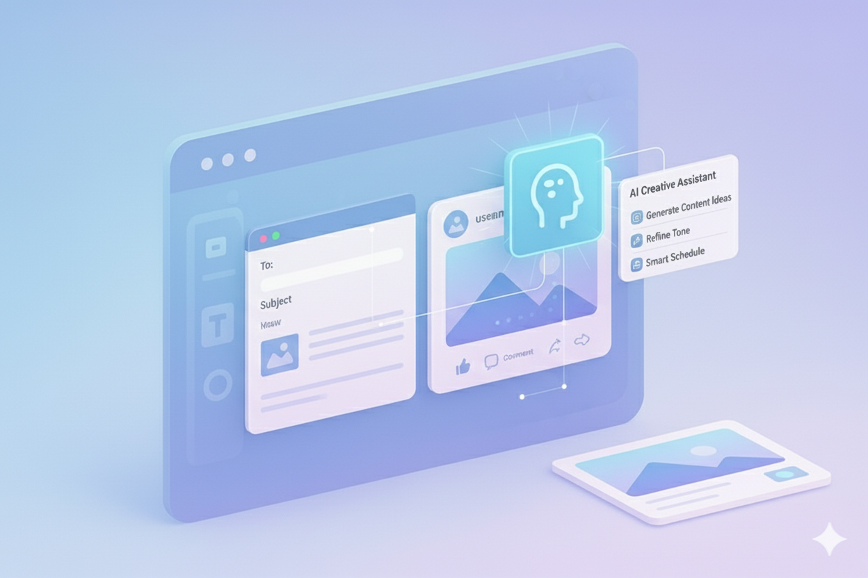 A unified dashboard showing multiple outreach channels